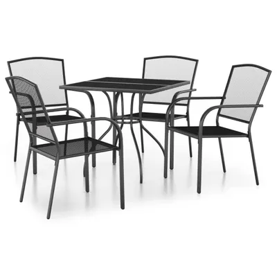 Immagine prodotto di vidaXL Set da pranzo da giardino 5 pezzi in acciaio antracite