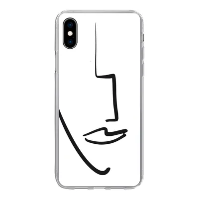Produktbild von MuchoWow® Handyhülle Schutzhülle Hülle für iPhone Xs Gesicht - Frau - Minimalismus Silikon Softcase Handy Hülle - Handytasche
