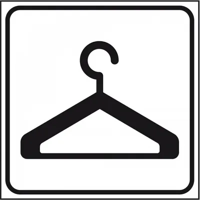 Produktbild von Dreifke® Aufkleber I Standard Piktogramm Kleiderbügel, weiß/schwarz, Folie, s...