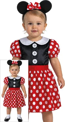 Immagine prodotto di Costume da topo carnevale rosso a pois fascia bottone Incantevole per bambini, taglia: 86/92 colore: rosso