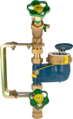 Produktbild von Steigrohr Hauswasserzähler Kombi-Set, Baulänge 105 mm, inkl. Einbaugarnitur 1 Zoll, verstellbare Ausführung, verzinkt