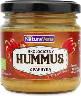 Zdjęcie produktu dla HUMMUS Z PAPRYKĄ185 g - NATURAVENA