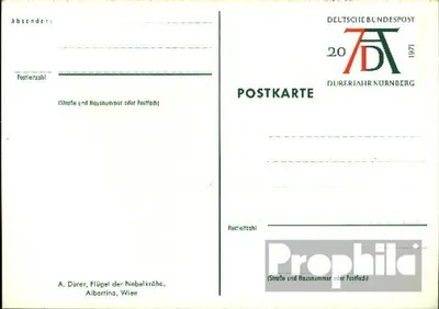 Produktbild von Belege Ganzsachen BRD (BR.Deutschland) 1971 PSo3/03 Sonderpostkarte gefälligkeitsgestempelt  Dürersignum