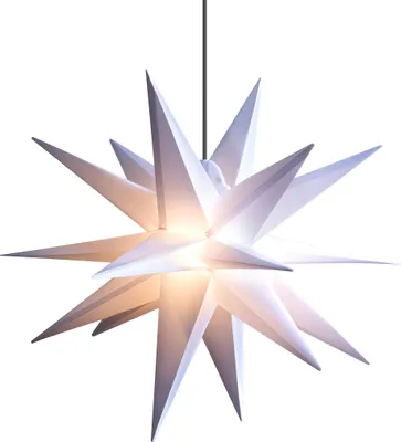 Produktbild von LED Weihnachtsstern 3D Weiß 40 cm inkl. LED-Leuchte + Trafo Leuchtstern Außenstern Faltstern Adventsstern wetterfest für außen und innen 5m Kabel