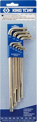 Image de Satz Mit 9 Extra Langen Torx-Schlüsseln T10 - T50 - Ky20319Pr