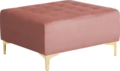 Obrázek produktu pro BELIANI Taburet růžový sametové čalounění čtvercová podnožka stolička zlaté nohy moderní styl obývací pokoj