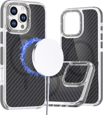 Produktbild von Fiber Case Magnet Hülle Transparent Grau Kompatibel mit iPhone 17 Pro