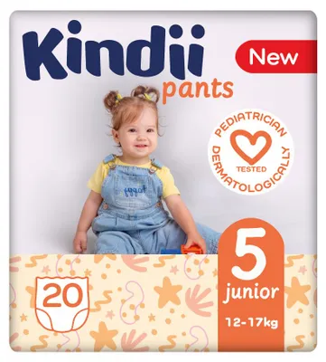 Obrázok produktu pre Kindii Pieluchomajtki dla dzieci Rozmiar 5 (12-17 kg) 20 sztuk