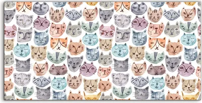 Produktbild von Coloray - Glasbild - 100x50 cm - Wandbild - Glasbilder - Foto Deko Süß Aquarell Katzen Abstrakt