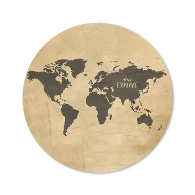 Produktbild von MuchoWow® Mauspad Mousepad Weltkarte - Vintage - Reisen 50x50 cm - Mousepads - Maus Mat - Pad - Mausunterlage - Vinyl