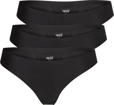 Produktbild von Yenita® Strings "Invisible" 3er Pack aus Mikrofaser M schwarz
