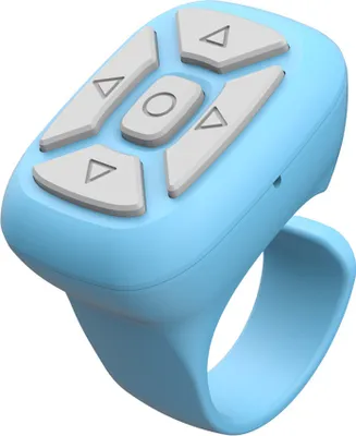 Produktbild von Bluetooth Fernbedienung Video Page Turner Handy Kamera Shutter Fingertip Controller Blau