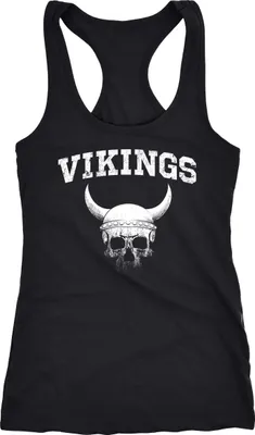 Produktbild von Damen Tank-Top Wikinger-Helm Skull Totenkopf Print Aufdruck Racerback Neverless® schwarz L