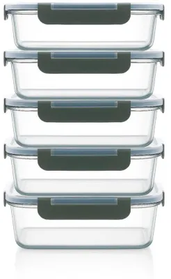 Productafbeelding van Glazen Vershouddoos Set - 5-delig 1040 ml