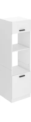 Obrázok produktu pre Belini mikrovlnná rúra, kuchynské skrinky, vysoká kuchynská linka SSP. Skrinka na mikrovlnnú rúru - šírka 60 cm a výška 204 cm. Kuchynský bufet s 2 dvierkami a 2 policami, matná biela