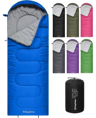 Produktbild von Deckenschlafsack Camping 3-4 Jahreszeiten Wasserabweisend Leicht koppelbar Blau R Zip 220x75cm