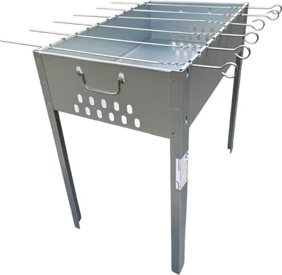 Produktbild von Mustang Mangal Spießgrill, Schaschlikgrill, Schaschlik Standgrill 50x30x50cm inkl. 6 Edelstahl Spieße & Grillrost