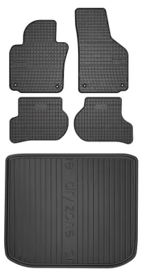 Productafbeelding van Rubberen automatten + kofferbakmat voor Seat Toledo III 2004-2009 (MPV) – 5-delig, zwart, op maat – Wielganizator SolidPRO