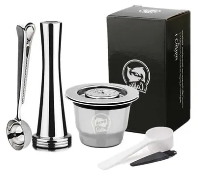 Obrázek produktu pro Opakovaně použitelné kávové kapsle – včetně nástroje na utlačování kávy