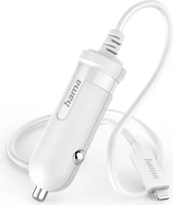 Immagine prodotto di Caricabatterie da auto Hama Lightning 1A ws (bianco)