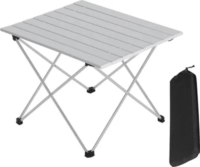 Produktbild von WOLTU Alu Campingtisch, klappbar, mit Tragetasche, 46x40x56 cm, Silber