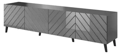 Obrázok produktu pre Obývacia stena ABETO 200x42x52 grafit/glanc