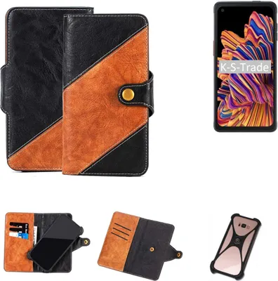 Produktbild von K-S-Trade Handyhülle Schutzhülle Bookstyle Case Wallet-Case kompatibel mit Samsung Galaxy XCover Pro Handy Cover Bumper Klapphülle schwarz