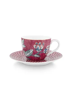 Produktbild von PIP STUDIO Flower Festival Espressot. m. Unt. dark pink 120ml