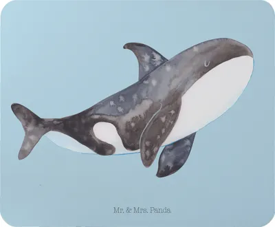 Produktbild von Mr. & Mrs. Panda Mauspad Orca - Oceanblue - Geschenk, Meer, mousematte, computermatte, Arbeit, Orcas, Wal, computer mousepad, Büro, Mouse Pad
