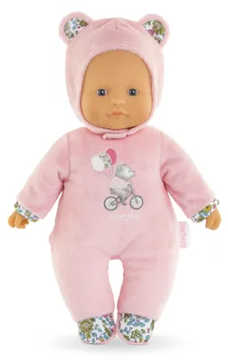 Image de Mon Doudou COROLLE - Pti' Coeur Ours Rose - 30 cm - petite poupée - parfum vanille - à partir de 9 mois