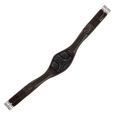 Image de Sangle anatomique Acavallo en cuir de veau et nylon, couleur : marron, taille : 125