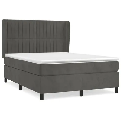 Produktbild von vidaXL Boxspringbett mit Matratze Dunkelgrau 140x200 cm Samt