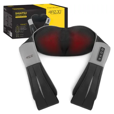 Produktbild von 4FIZJO Shiatsu-Massagegurt ULTRA+ Nacken, Schultern, Rücken, kabellos mit Wärmefunktion – grau