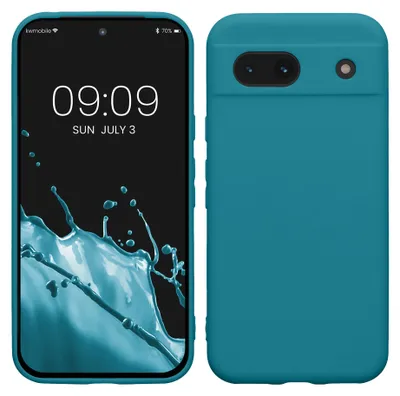 Produktbild von kwmobile Handyhülle für Google Pixel 8a Hülle - weiches Handy Silikon Case - Schutzhülle Cover - Petrol matt