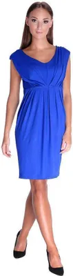 Produktbild von Kleid Elegant in V-Ausschnitt ohne Ärmel 6 Farben Gr. XS S M L XL XXL 3XL, 8437 Blau