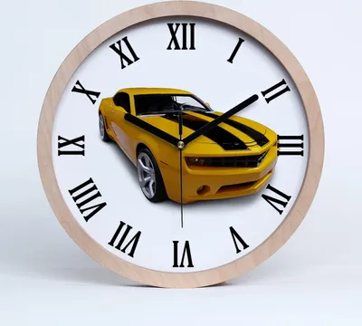 Produktbild von Holzuhr 25fi cm wanduhr - schwarze Spitzen - Sportwagen
