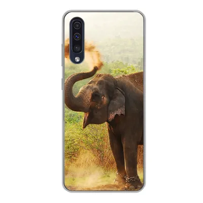 Produktbild von MuchoWow® Handyhülle Schutzhülle Hülle für Samsung Galaxy A50 Elefant - Tiere - Wald - Bäume Silikon Softcase Handy Hülle - Mobiltelefonhülle