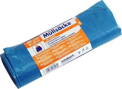 Produktbild von Stabile Müllsäcke 60 L, 10 Stück, extrem reißfest, wasserdicht und perforiert