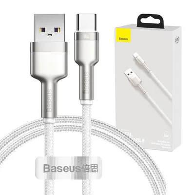 Produktbild von Baseus Cafule USB-auf-USB-C-Ladekabel, 66 W - Weiß, 1 m