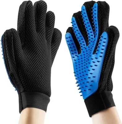 Produktbild von Fellpflegehandschuh - Fellpflege - Hund - Katze - Haustiere - Rechte Hand - Blau