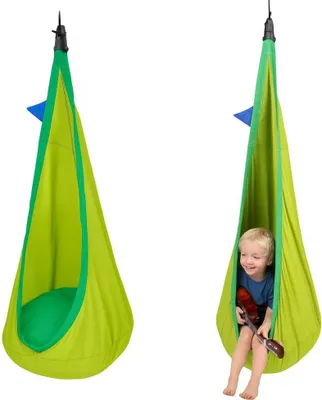 Produktbild von LA SIESTA Joki, Hängemattenschaukel, Ohne Standfuß, Drinnen, Grün, Gelb, Polyester, 80 kg