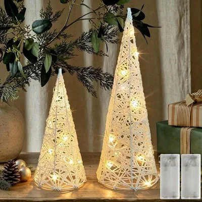 Produktbild von Weihnachtsdekoration – Weiß – 20 cm – Leuchtende Dekoration für den Innenbereich – Für Tisch und Fenster