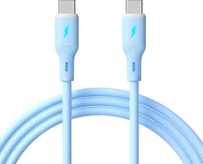 Zdjęcie produktu dla Kabel USB type C / USB type C 1m AK-USB-68 60W silikonowy niebieski