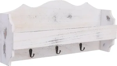 Obrázek produktu pro Nástěnný věšák bílý 50 x 10 x 23 cm dřevo