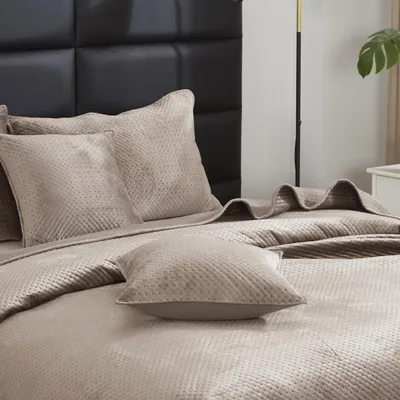 Zdjęcie produktu dla Narzuta Na Fotel Velvet Pikowana 80X160 Dekoracyjna Maya Beż
