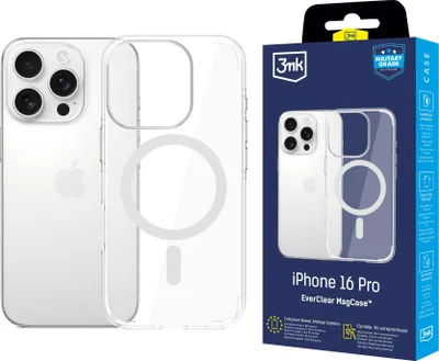 Image de 3mk EverClear Coque MagSafe Apple iPhone 16 Pro Antichoc Transparent
