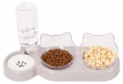 Immagine prodotto di Omgoods - Set 3-in-1 per cibo e acqua per gatti, ideale per animali domestici di piccola e media taglia