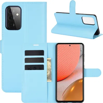 Produktbild von Schutzhülle für Samsung Galaxy A72 5G Case Handy Hülle Cover Schutztasche Wallet Neu, Farbe:Blau