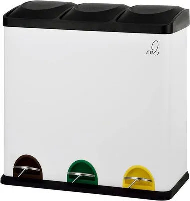 Produktbild von Famanu Abfalleimer 60 Liter mit 3 Fächern - Weiß