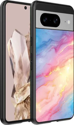 Immagine prodotto di Adatta per Google Pixel 8 Pro Custodia per telefono con stampa di marmo glitterato arcobaleno - TPU Backcover Case Rainbow Glitter Marble Design - Smartphonica